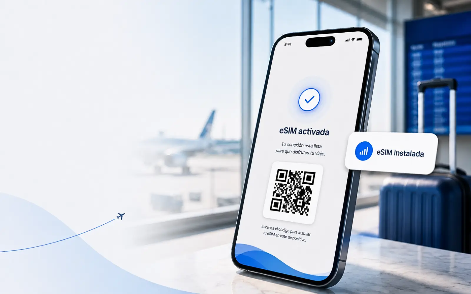 Conéctate con eSIM ilimitada en minutos